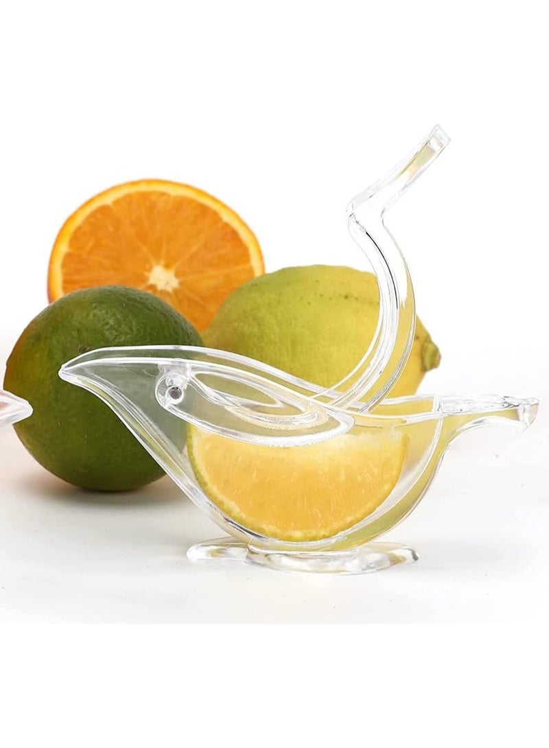 زوبا قطعتين من عصارة ليمون يدوية من الاكريليك بتصميم محمول على شكل طائر، مناسبة لعصر لبرتقال والليمون والرمان،-شفافه- كود 518 - Image 4